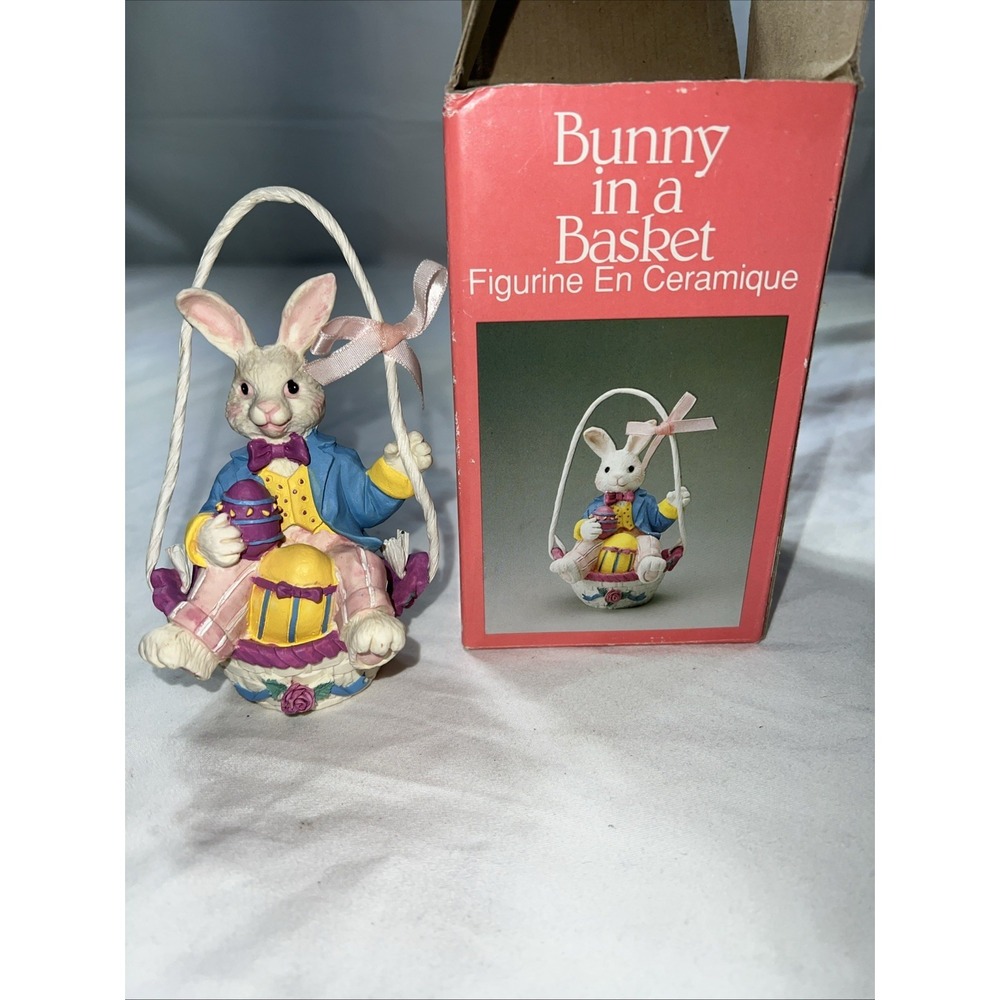 Vintage  Bunny In A Basket